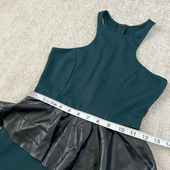 3 for $6 Solemio Bodycon Cocktail Summer Faux Leather Peplum Dress S - Picture 6 of 9